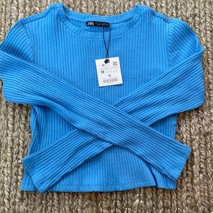 Zara cropped ribbed long sleeve
